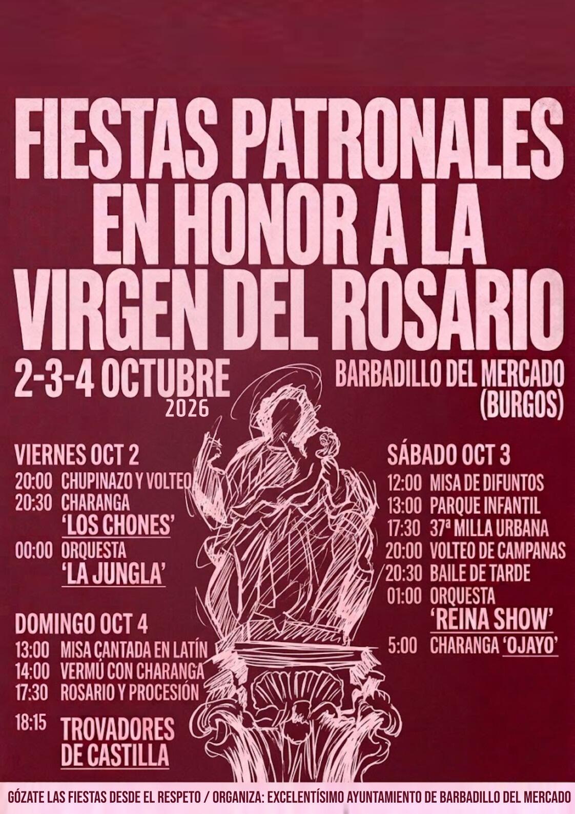 Fiestas Patronales en honor a Nuestra Señora la Virgen del Rosario.