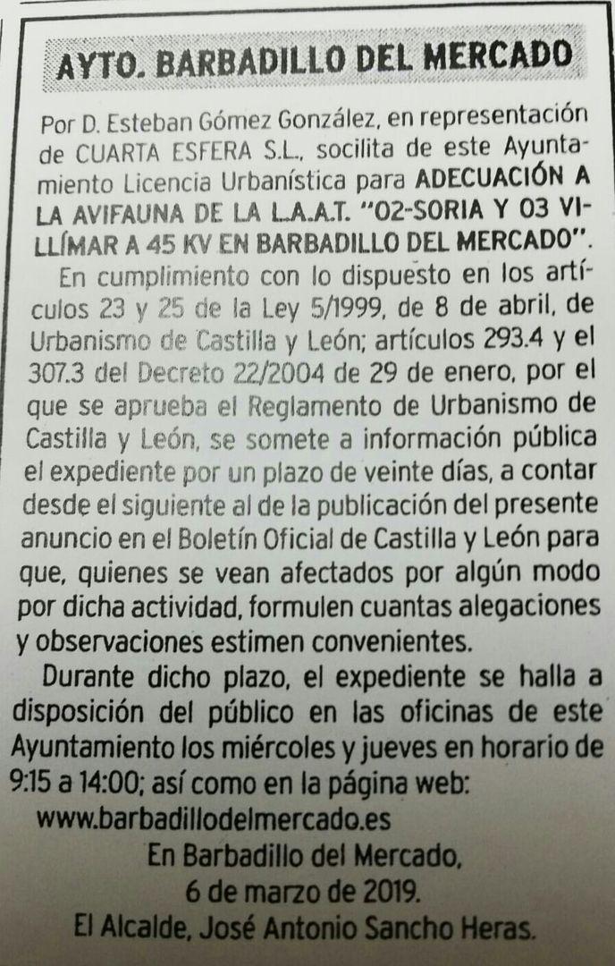 ESTUDIO ADECUACIÓN AVIFAUNA DE LA LAAT SORIA  VILLIMAR 